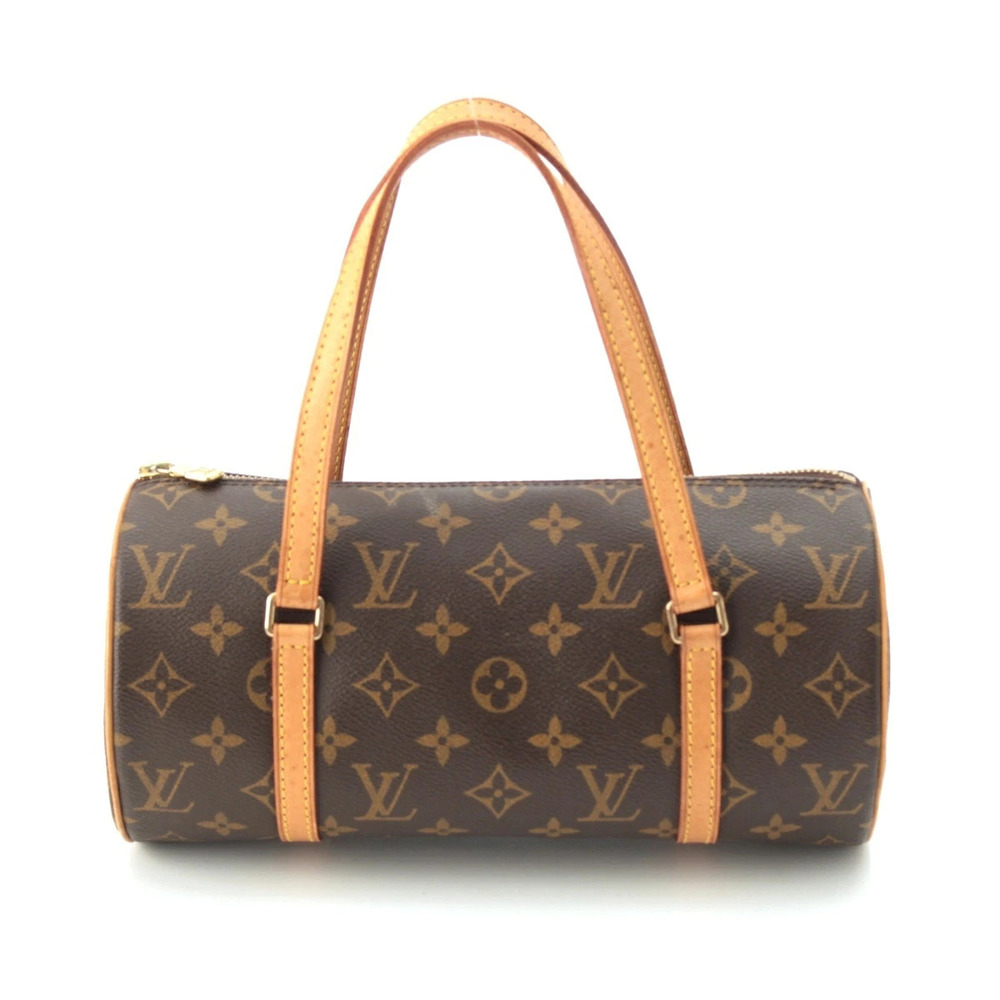 Louis Vuitton Papillon Monogram Cylindrical Handbag Boston Bag Brown